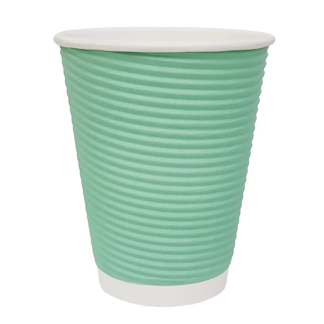 Fiesta Recyclable Coffee Cups Ripple Wall Turquoise 225ml / 8oz (Pack of 500) - Image 1