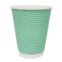 Fiesta Recyclable Coffee Cups Ripple Wall Turquoise 340ml / 12oz (Pack of 500) - Image 1