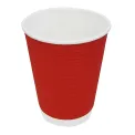 Fiesta Recyclable Coffee Cups Ripple Wall Red 340ml / 12oz (Pack of 25) - Image 4
