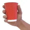 Fiesta Recyclable Coffee Cups Ripple Wall Red 340ml / 12oz (Pack of 500) - Image 6