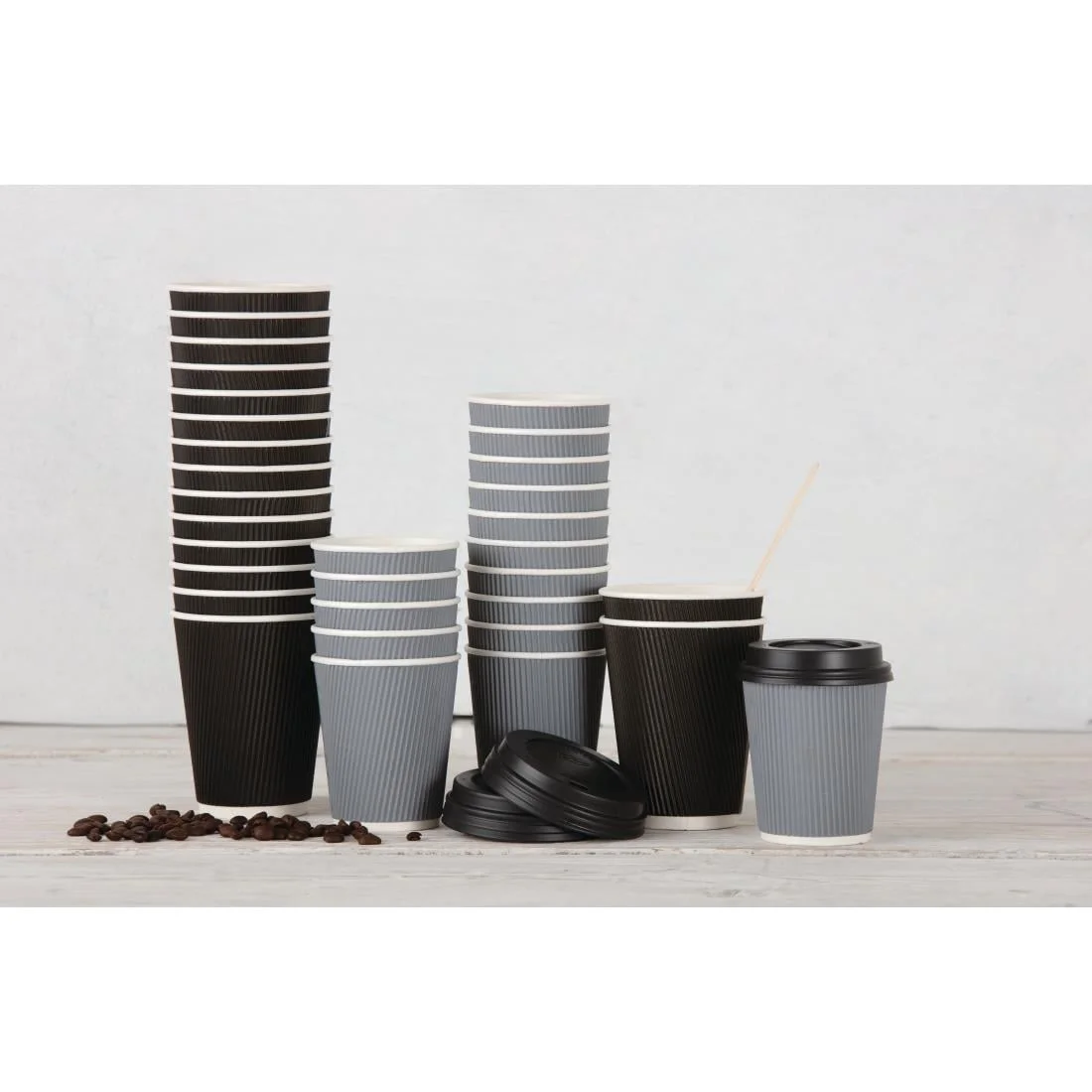 Fiesta Recyclable Coffee Cup Lids Black 340ml / 12oz and 455ml / 16oz (Pack of 1000) - Image 3