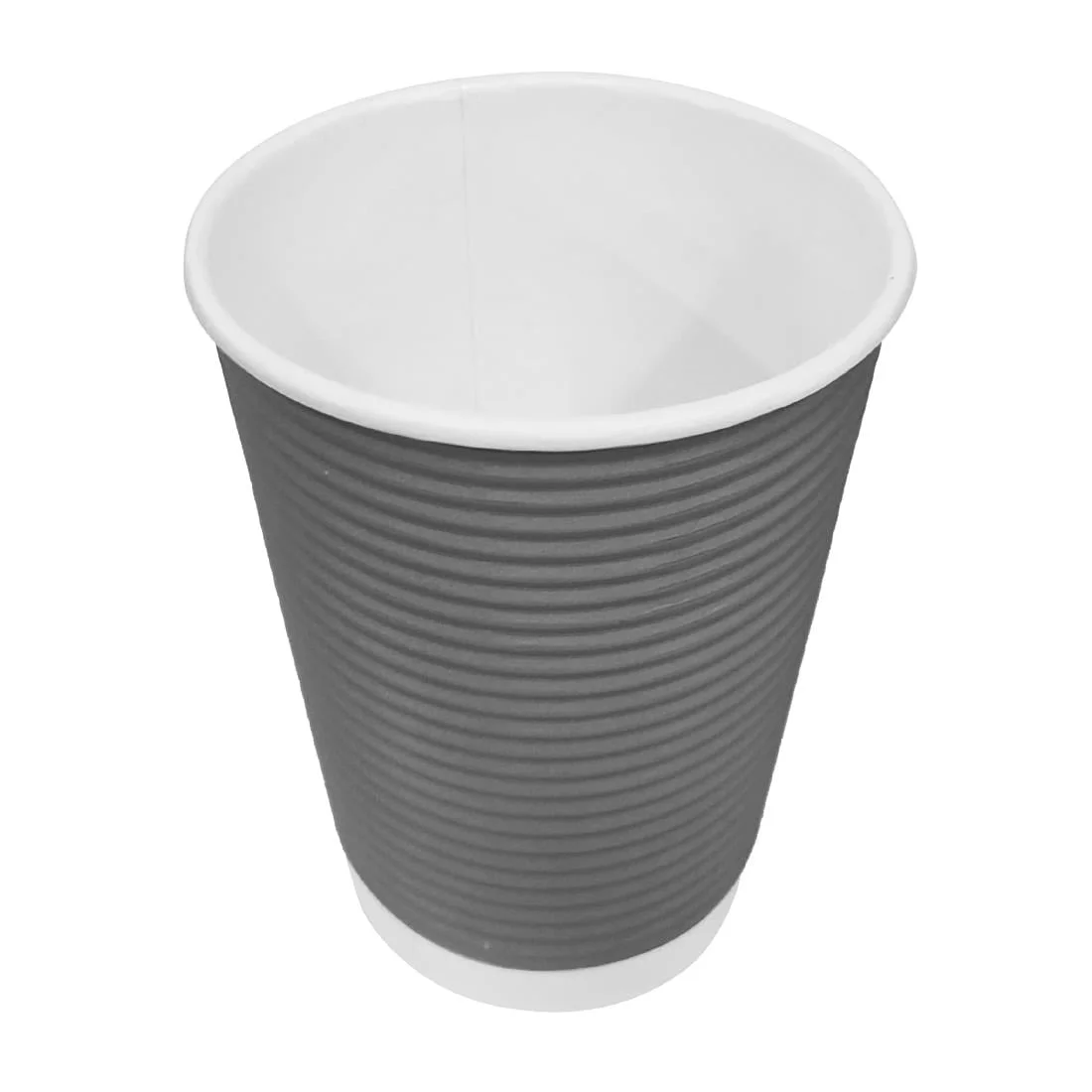 Fiesta Recyclable Coffee Cups Ripple Wall Charcoal 225ml / 8oz (Pack of 500) - Image 5