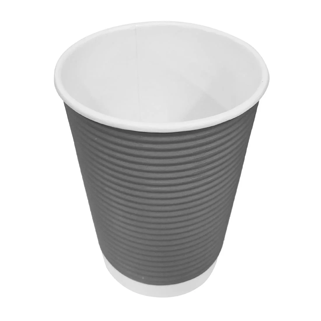Fiesta Recyclable Coffee Cups Ripple Wall Charcoal 225ml / 8oz (Pack of 25) - Image 5