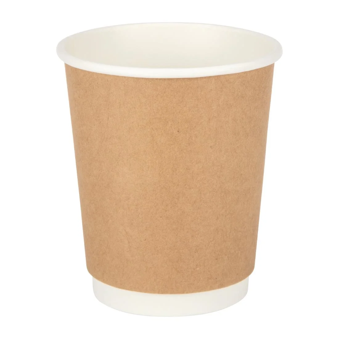 Fiesta Recyclable Coffee Cups Double Wall Kraft 225ml / 8oz (Pack of 25) - Image 1
