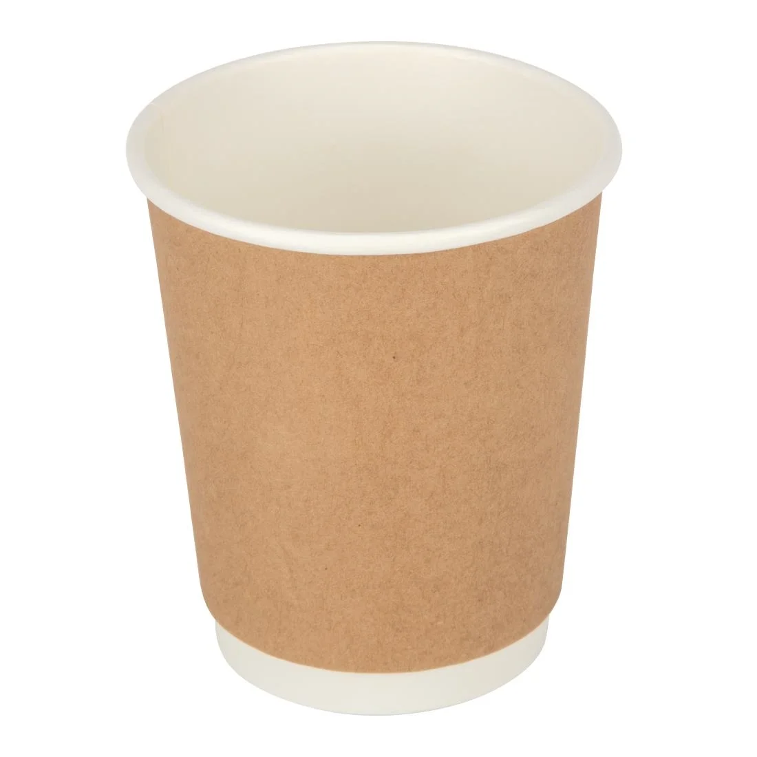 Fiesta Recyclable Coffee Cups Double Wall Kraft 225ml / 8oz (Pack of 500) - Image 1
