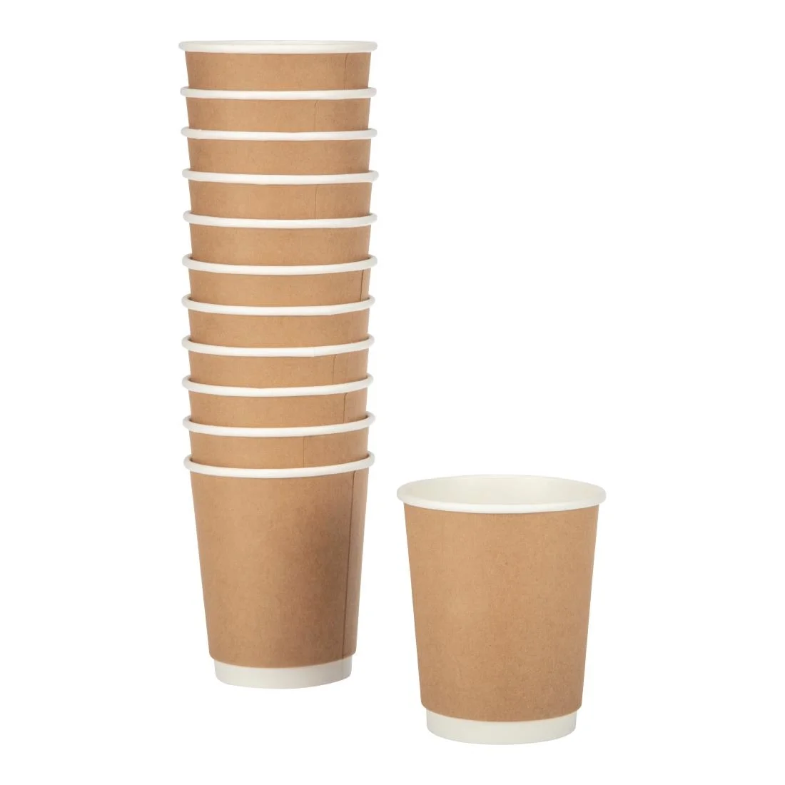Fiesta Recyclable Coffee Cups Double Wall Kraft 225ml / 8oz (Pack of 25) - Image 2