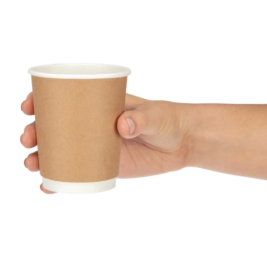 Fiesta Recyclable Coffee Cups Double Wall Kraft 225ml / 8oz (Pack of 25) - Image 3