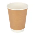 Fiesta Recyclable Coffee Cups Double Wall Kraft 340ml / 12oz (Pack of 25) - Image 1