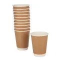 Fiesta Recyclable Coffee Cups Double Wall Kraft 340ml / 12oz (Pack of 25) - Image 3