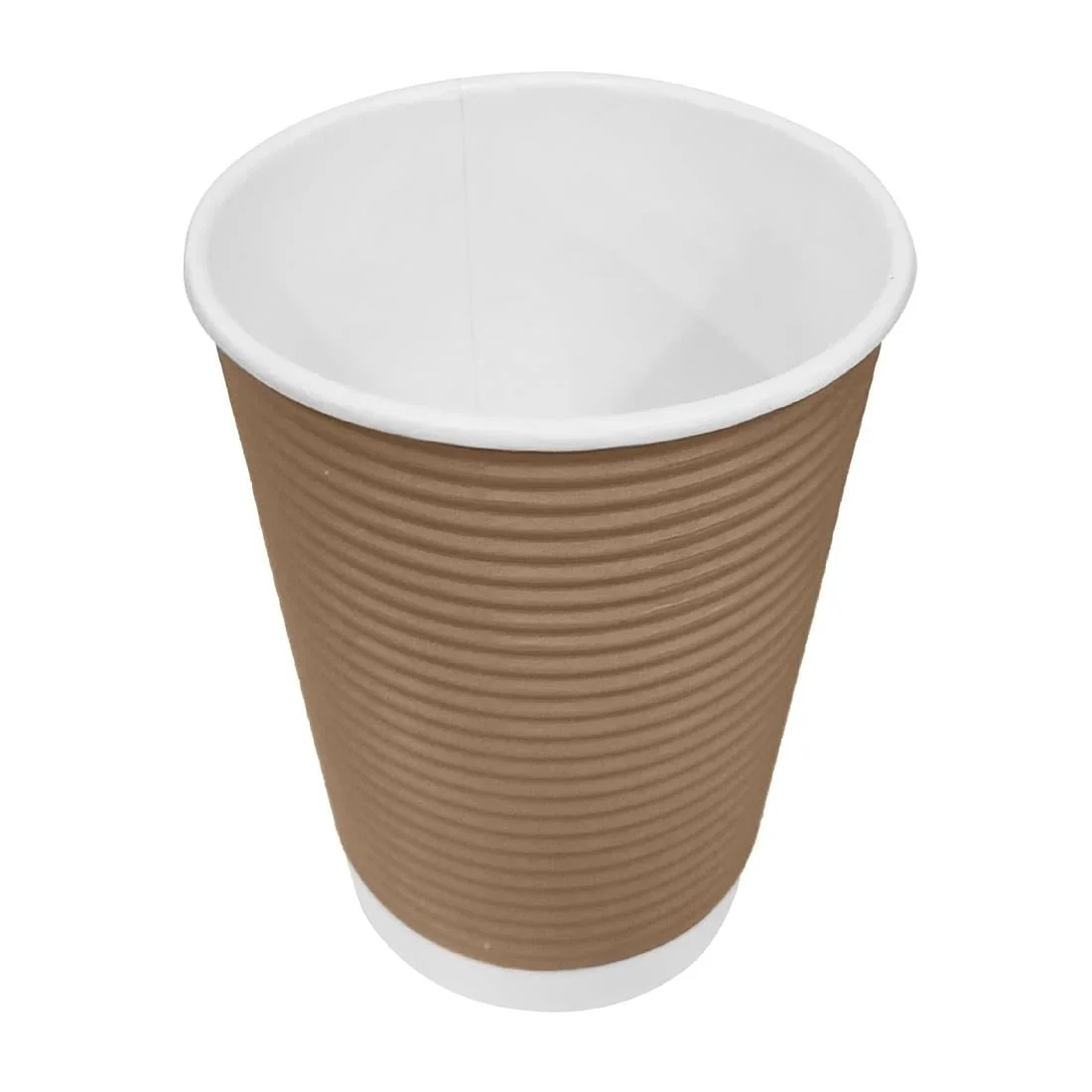 Fiesta Recyclable Coffee Cups Ripple Wall Kraft 225ml / 8oz (Pack of 25) - Image 4
