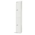 Elite Double Door Coin Return Locker with Sloping Top White - Image 1