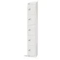 Elite Five Door Electronic Combination Locker with Sloping Top White - Image 1