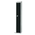 Elite Single Door Camlock Locker with Sloping Top Black - Image 2