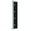 Elite Four Door Coin Return Locker with Sloping Top Black - Image 1