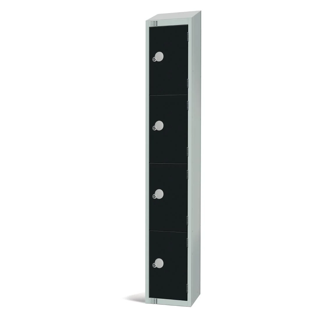 Elite Four Door Camlock Locker Black with Sloping Top - Image 2