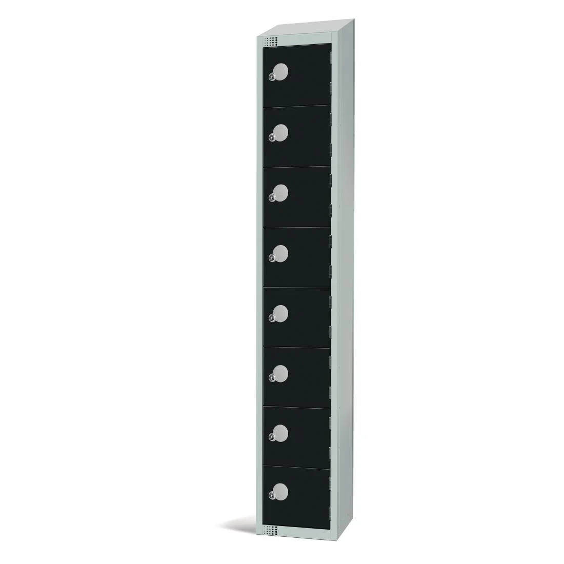 Elite Eight Door Padlock Locker with Sloping Top Black - Image 2