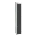 Elite Double Door Coin Return Locker with Sloping Top Graphite Grey - Image 1