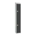 Elite Double Door Padlock Locker Graphite Grey with Sloping Top - Image 1