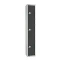 Elite Three Door Camlock Locker Graphite Grey - Image 1