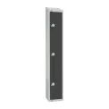 Elite Three Door Padlock Locker Graphite Grey with Sloping Top - Image 1