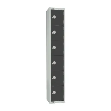 Elite Six Door Coin Return Locker Graphite Grey