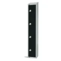 Elite Four Door Electronic Combination Locker with Sloping Top Black - Image 3
