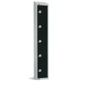 Elite Five Door Camlock Locker with Sloping Top Black - Image 1