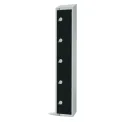 Elite Five Door Camlock Locker with Sloping Top Black - Image 2