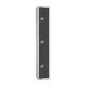 Elite Three Door Electronic Combination Locker with Sloping Top Graphite Grey - Image 1