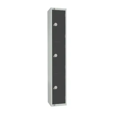 Elite Three Door Electronic Combination Locker with Sloping Top Graphite Grey