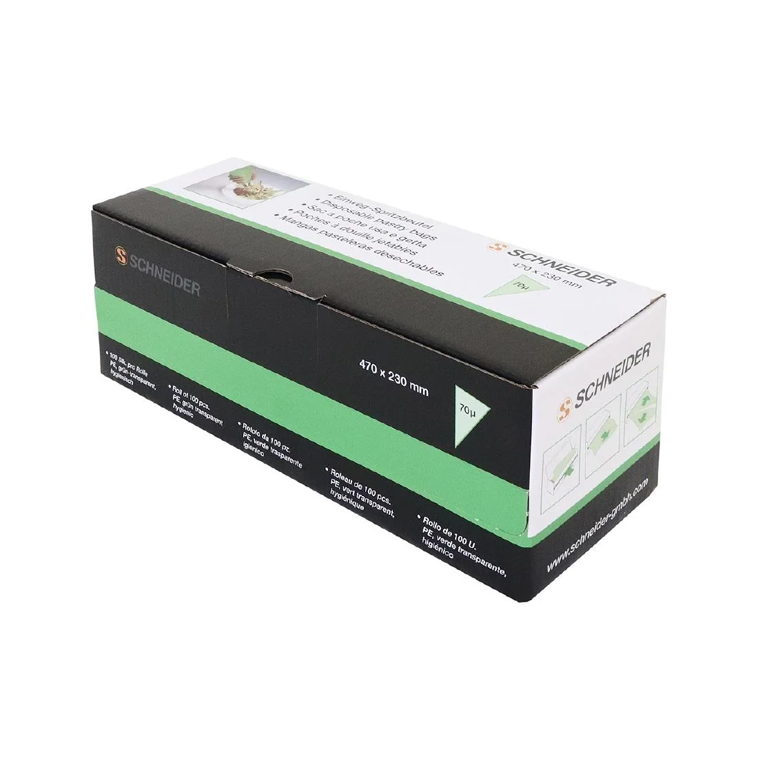 Schneider Green Disposable Piping Bags 47cm Pack of 100 - Image 1