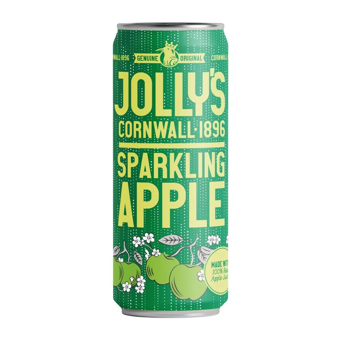 Jolly's Cornish Sparkling Apple Juice Cans 250ml (24 Pack) - Image 1