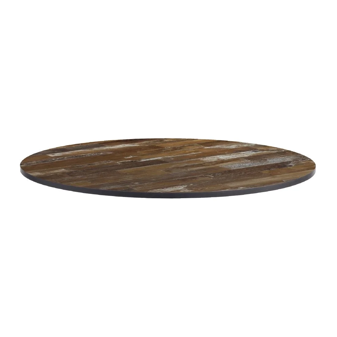 Extrema Round Planked Vintage Wood Table Top 600mm - Image 1