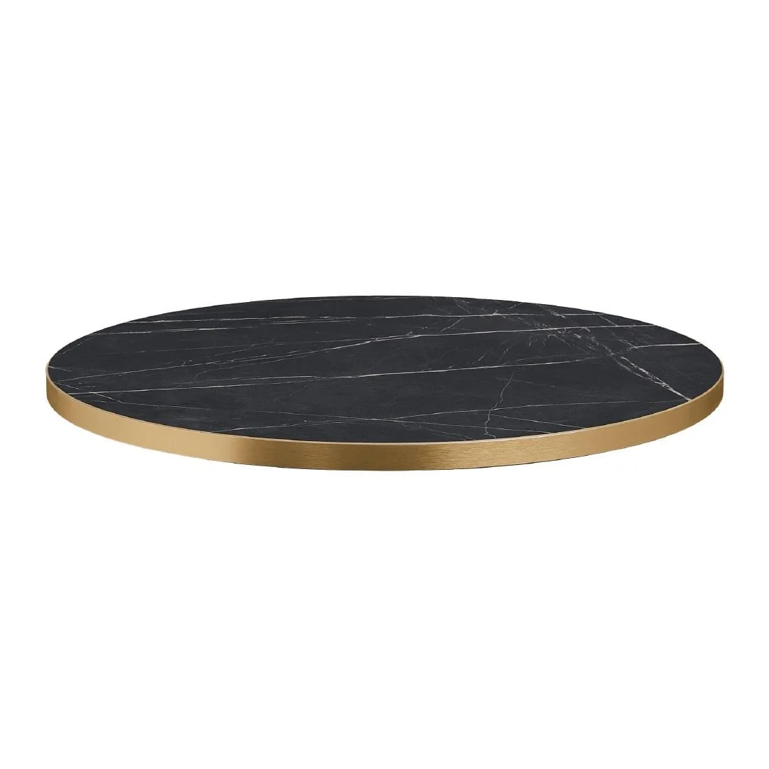 Omega Round Laminate Table Top Black Marble 700mm - Image 1