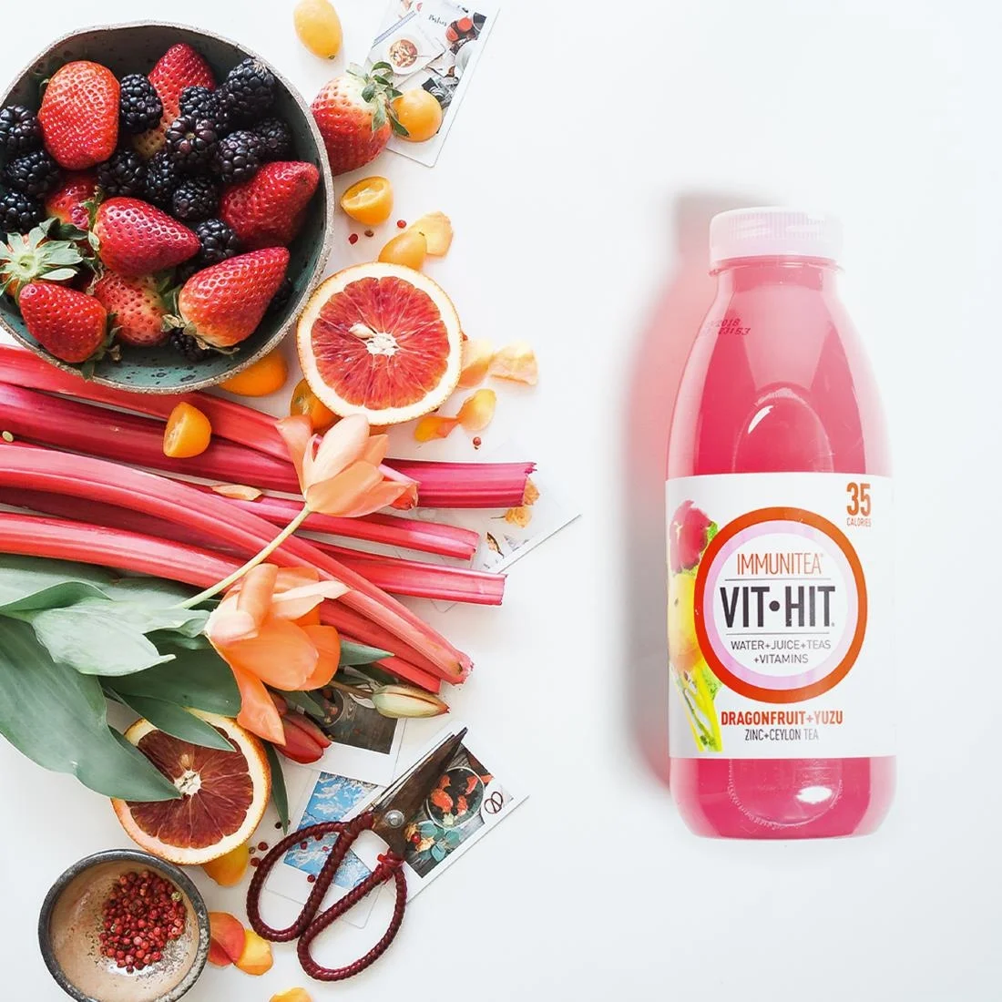 VITHIT Immunitea Dragonfruit & Yuzu Vitamin Water 500ml (12 Pack) - Image 3