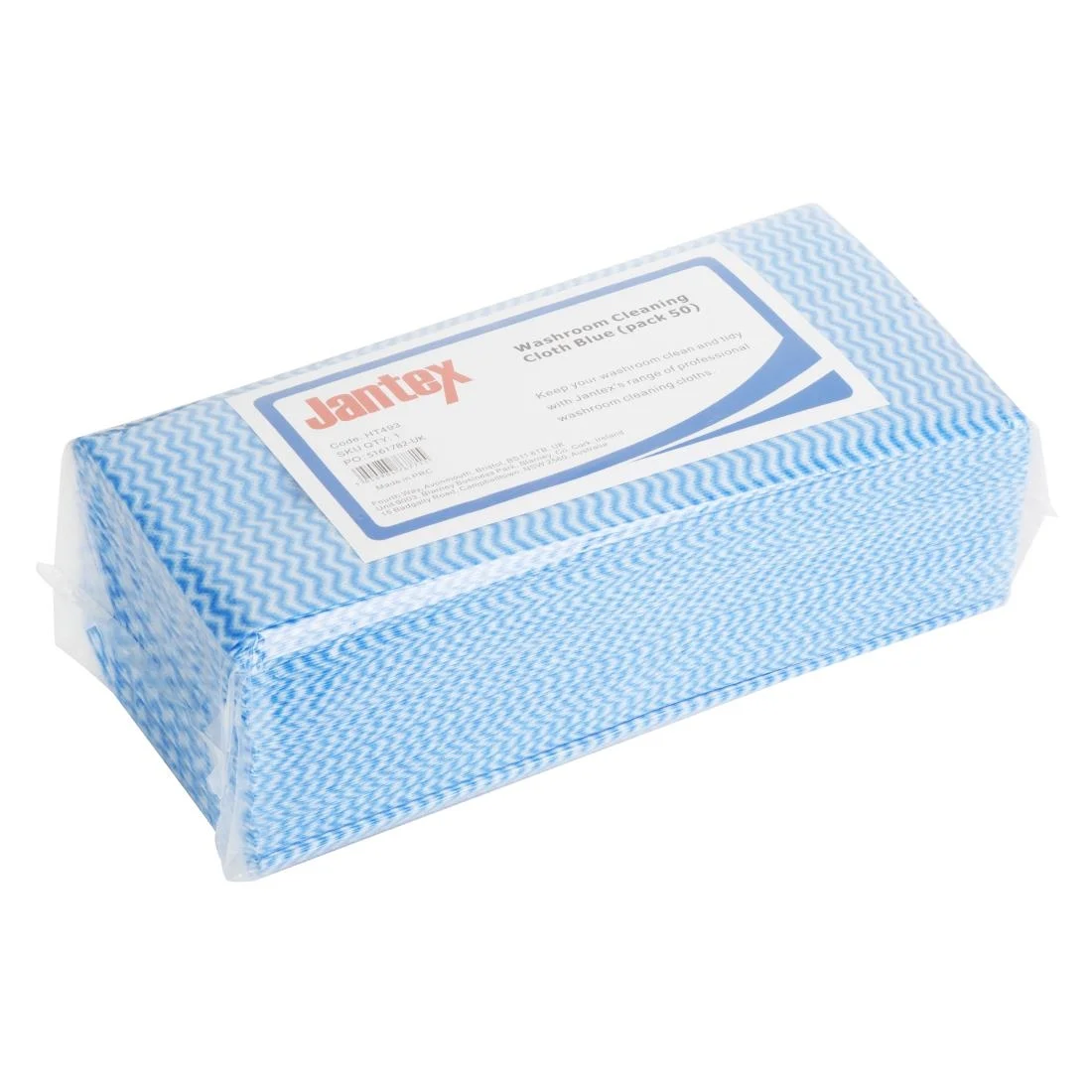 Jantex Washroom Cleaning Cloth Blue (50 Pack) - Image 1