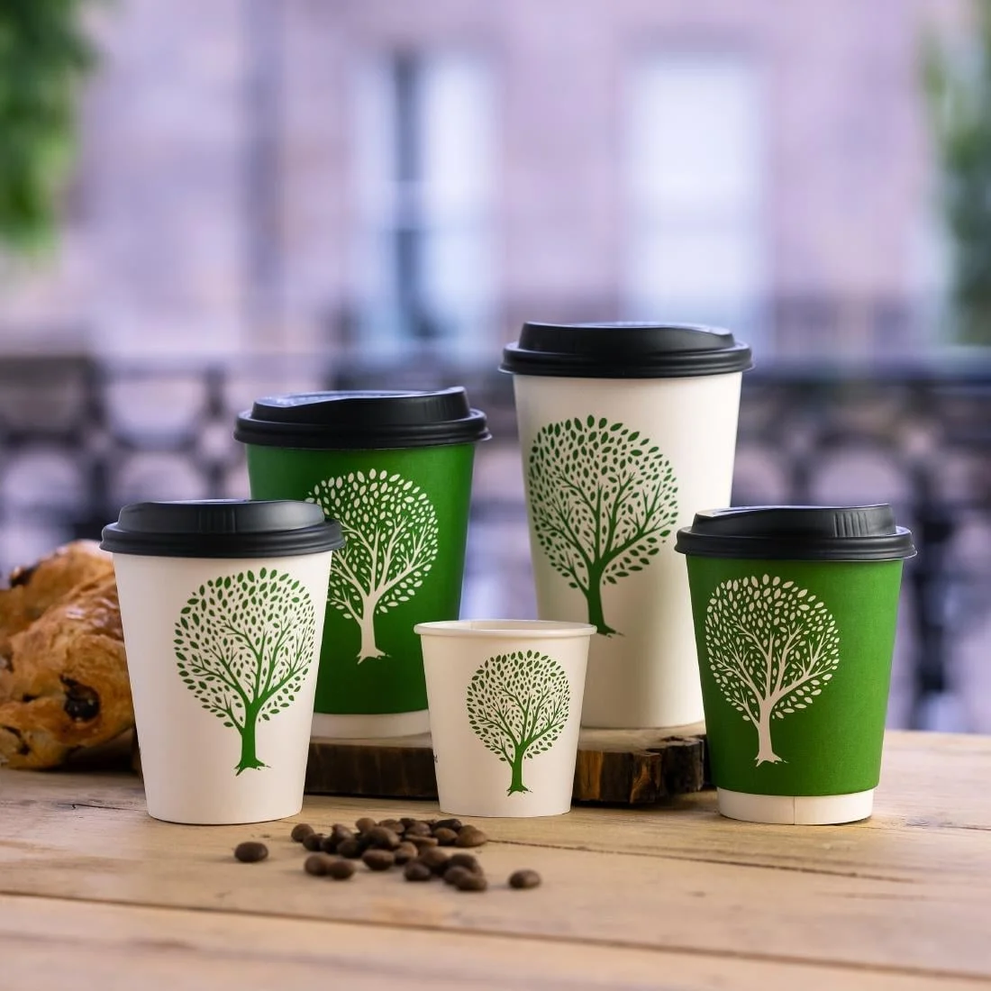 Vegware Green Tree Double Wall Hot Cups 12oz 89-Series (500 Pack) - Image 2