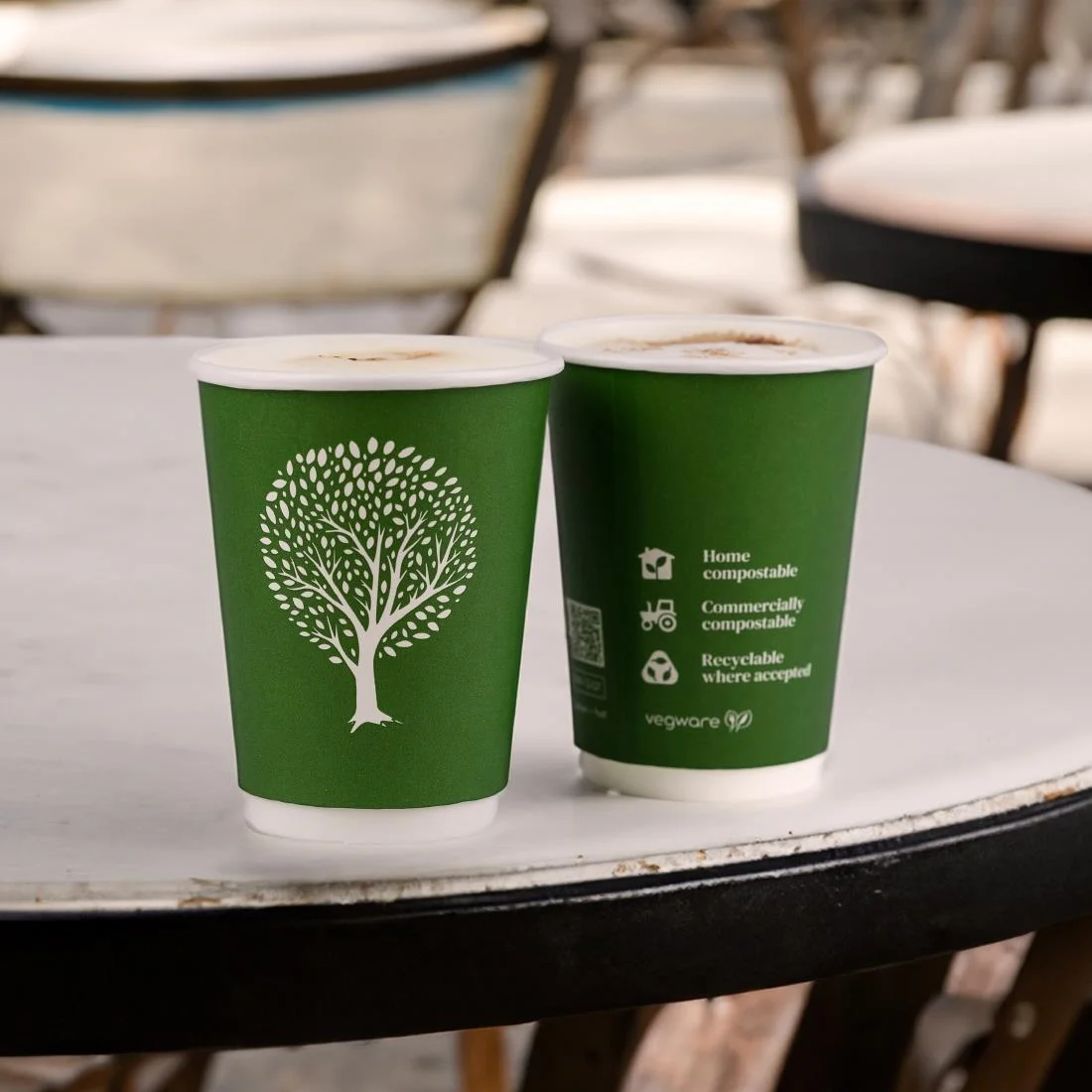 Vegware Green Tree Double Wall Hot Cups 8oz 79-Series (500 Pack) - Image 4