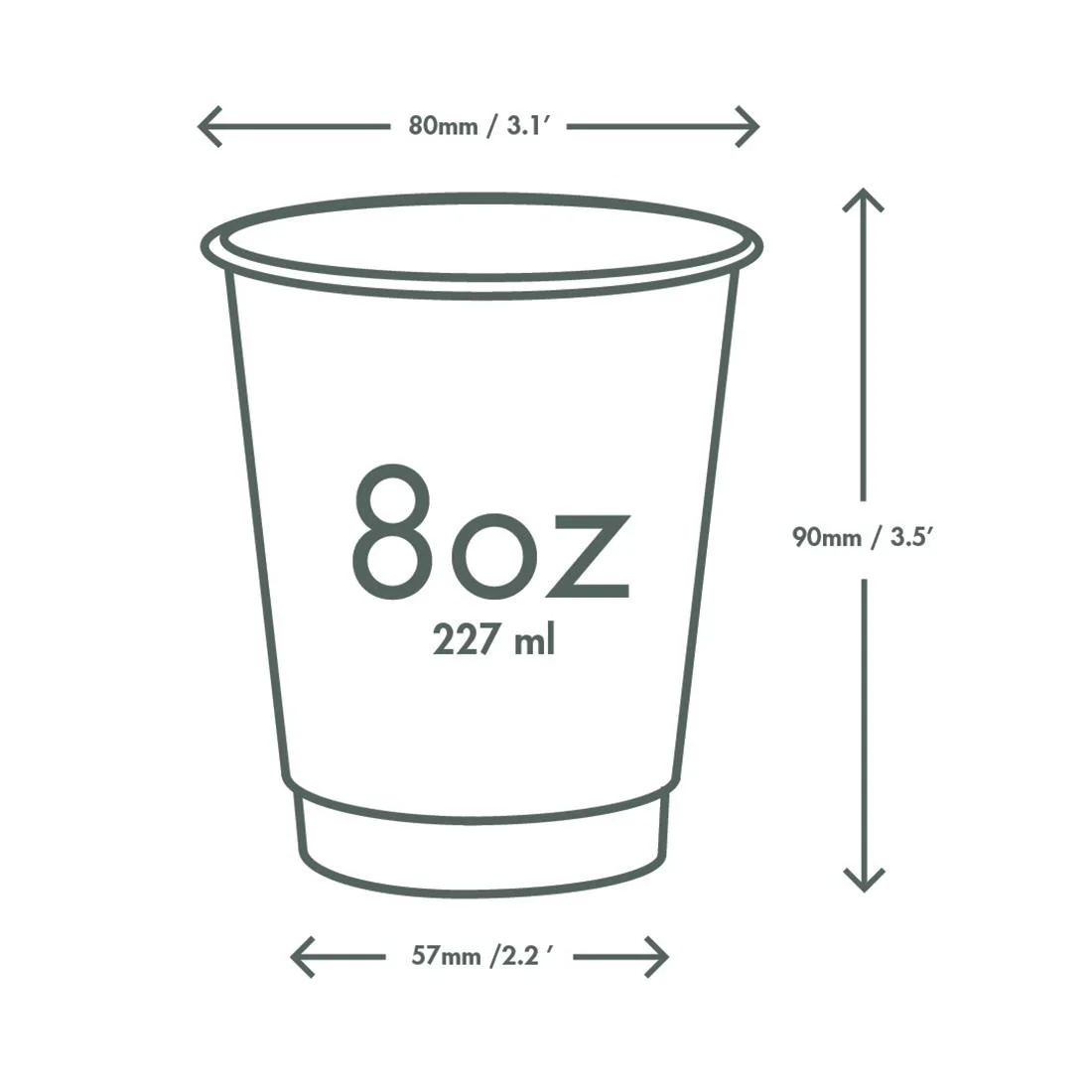 Vegware Green Tree Double Wall Hot Cups 8oz 79-Series (500 Pack) - Image 5