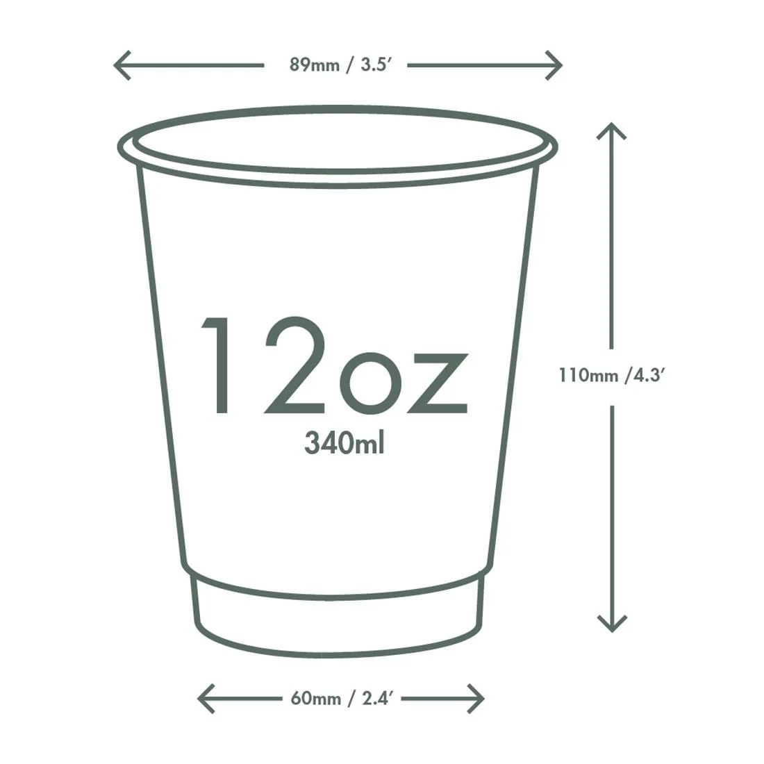 Vegware Green Tree Double Wall Hot Cups 12oz 89-Series (500 Pack) - Image 5