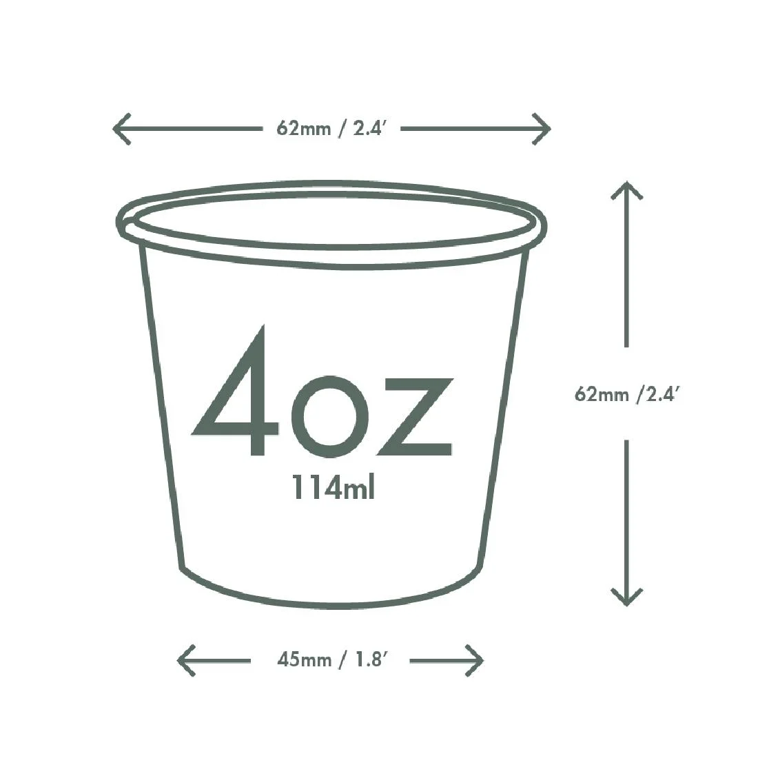 Vegware Green Tree White Hot Cups 4oz 62-Series (1000 Pack) - Image 5