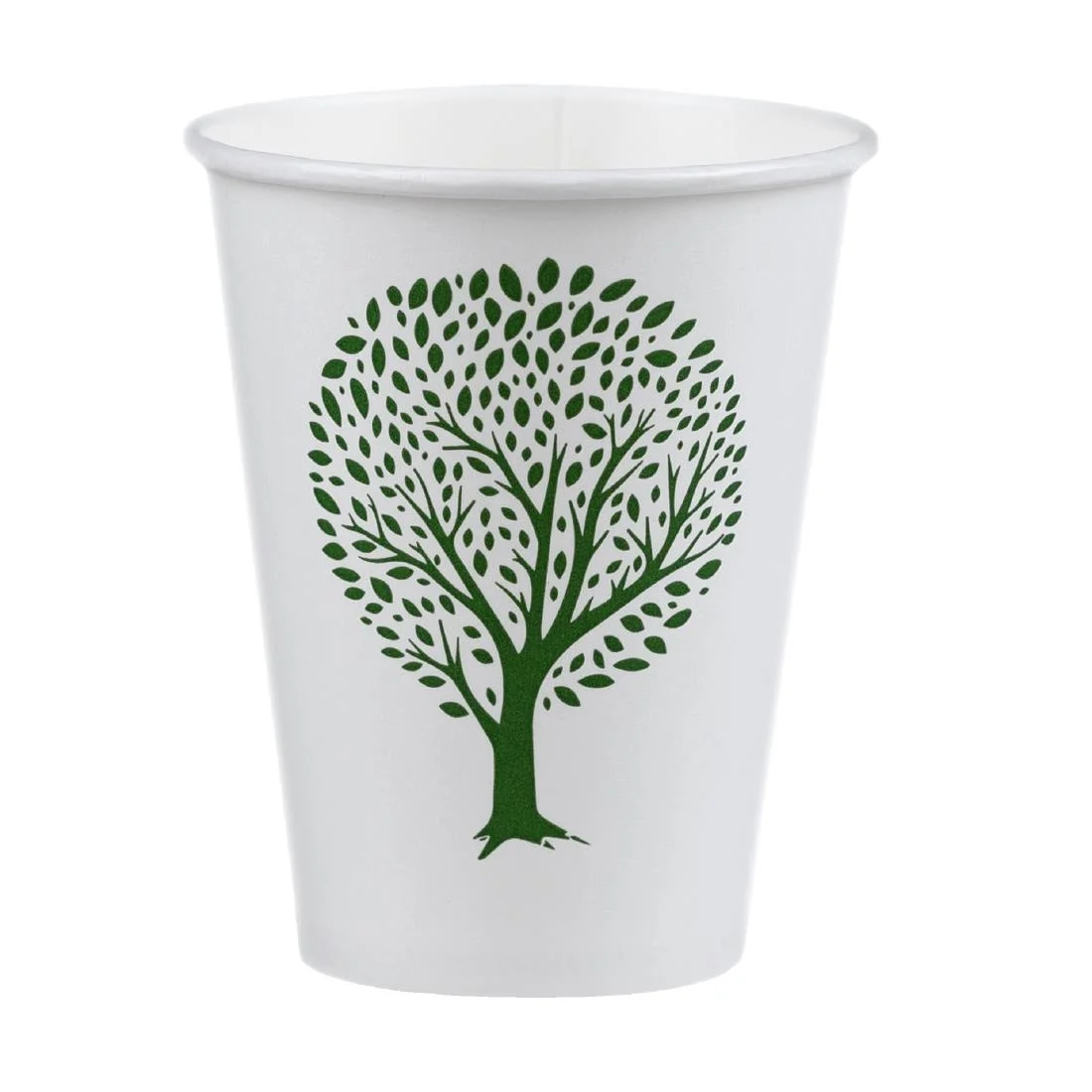 Vegware Green Tree White Hot Cups 8oz 79-Series (1000 Pack) - Image 1