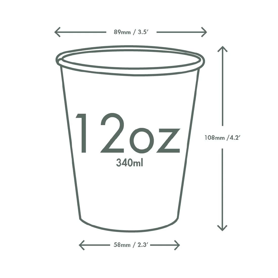 Vegware Green Tree White Hot Cups 12oz 89-Series (1000 Pack) - Image 3