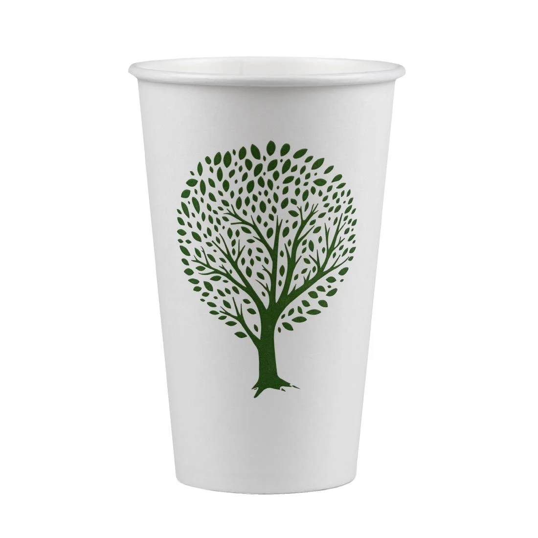 Vegware Green Tree White Hot Cups 16oz 89-Series (1000 Pack) - Image 1