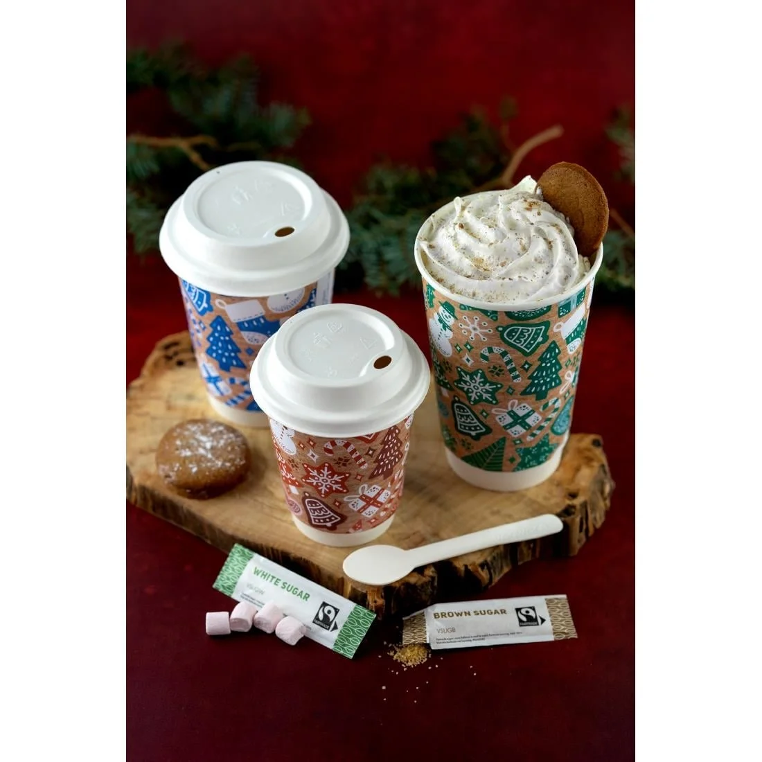 Vegware Christmas Double Wall Hot Cup 89-Series 12oz (500 pack) - Image 4