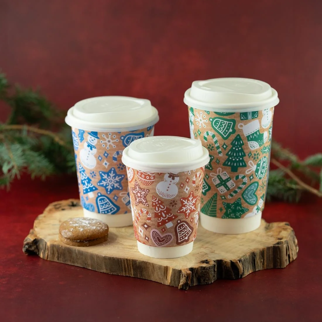 Vegware Christmas Double Wall Hot Cup 79-Series 8oz (500 pack) - Image 3