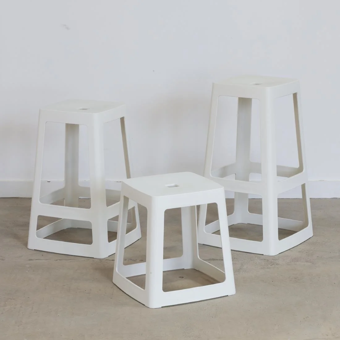 Origin Base Stool Traffic White 400x400x440mm (2 Pack) - Image 2