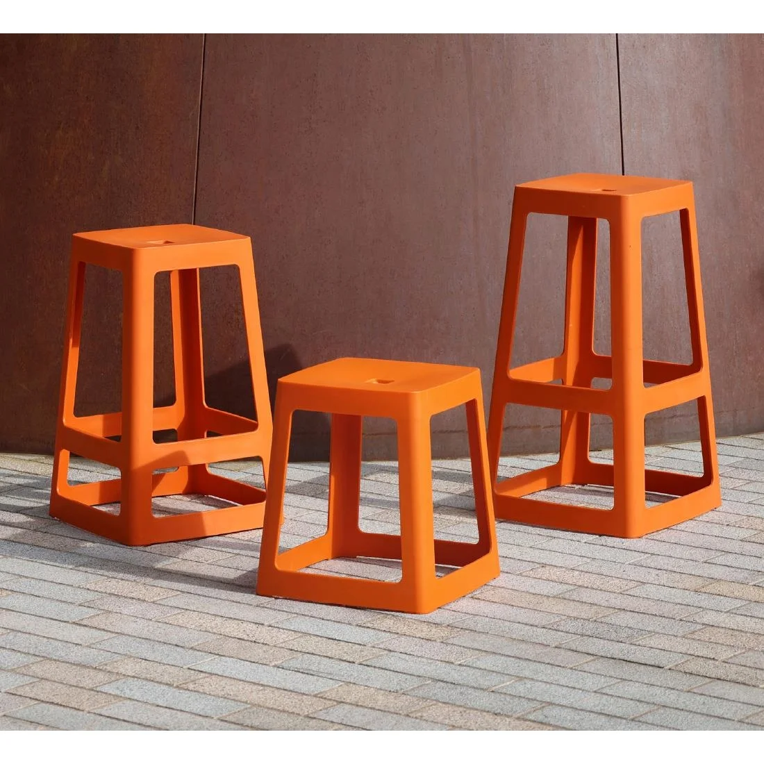 Origin Base Stool Signal Orange 400x400x440mm (2 Pack) - Image 7