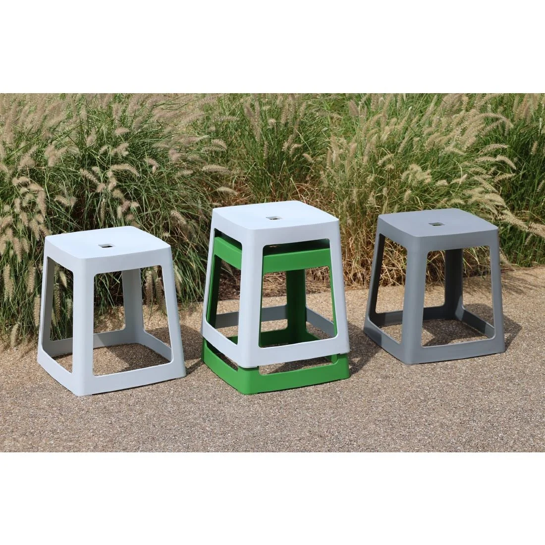 Origin Base Stool Light Grey 400x400x440mm (2 Pack) - Image 2