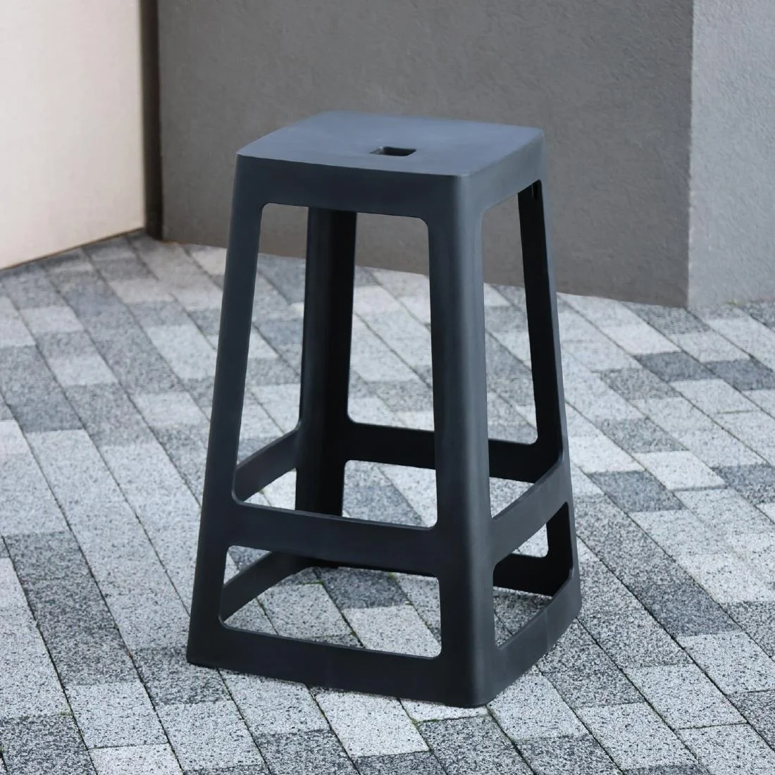 Origin Base Mid Stool Traffic Black 430x430x560mm (2 Pack) - Image 2